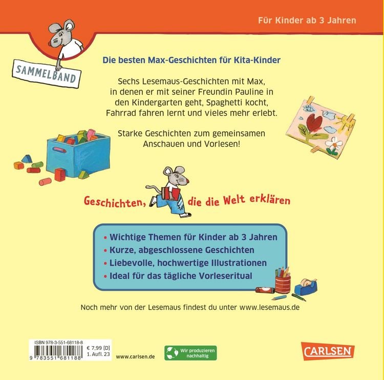 Produktbild: LESEMAUS Sonderbände: Die besten MAX-Geschichten für Kita-Kinder