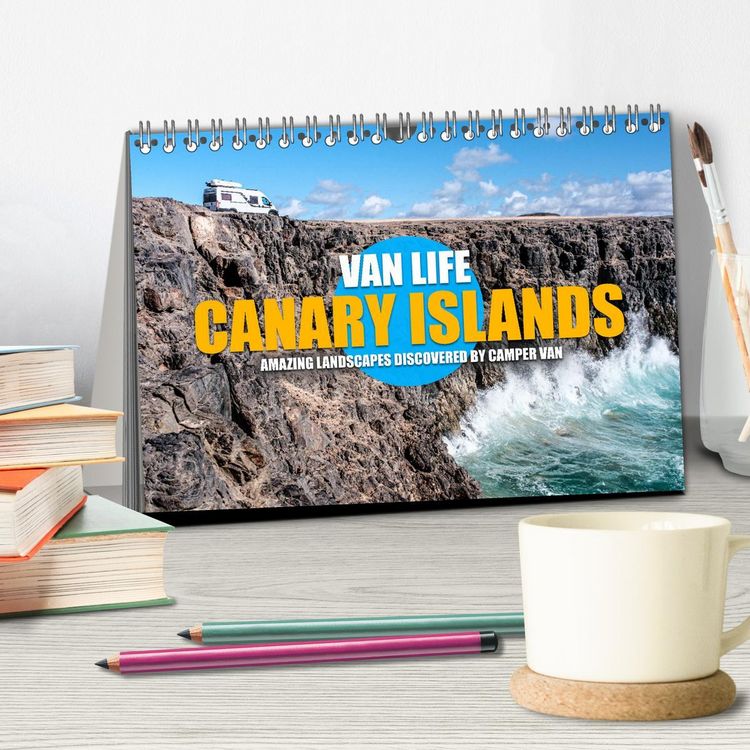 Produktbild: CANARY ISLANDS by CAMPER VAN (Desk Calendar 2026 DIN A5 landscape), CALVENDO 12 Month DeskCalendar