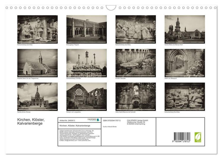 Produktbild: Kirchen, Kl&ouml;ster, Kalvarienberge (Wandkalender 2027 DIN A3 quer), CALVENDO Monatskalender