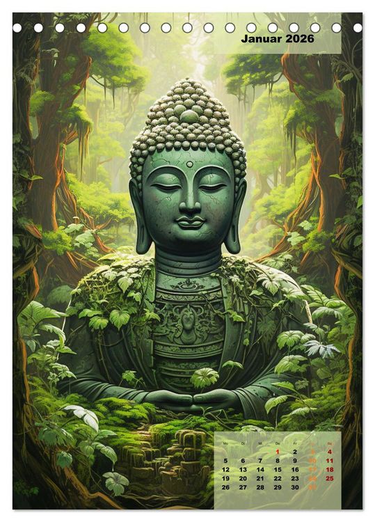 Produktbild: Jade Buddha - Finde die innere Mitte (Tischkalender 2026 DIN A5 hoch), CALVENDO Monatskalender