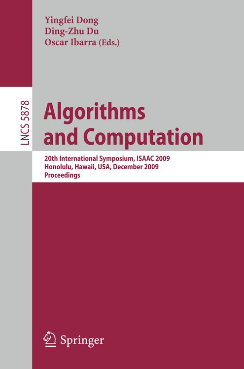 Produktbild: Algorithms and Computation