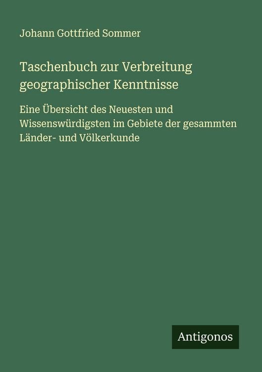 Produktbild: Taschenbuch zur Verbreitung geographischer Kenntnisse