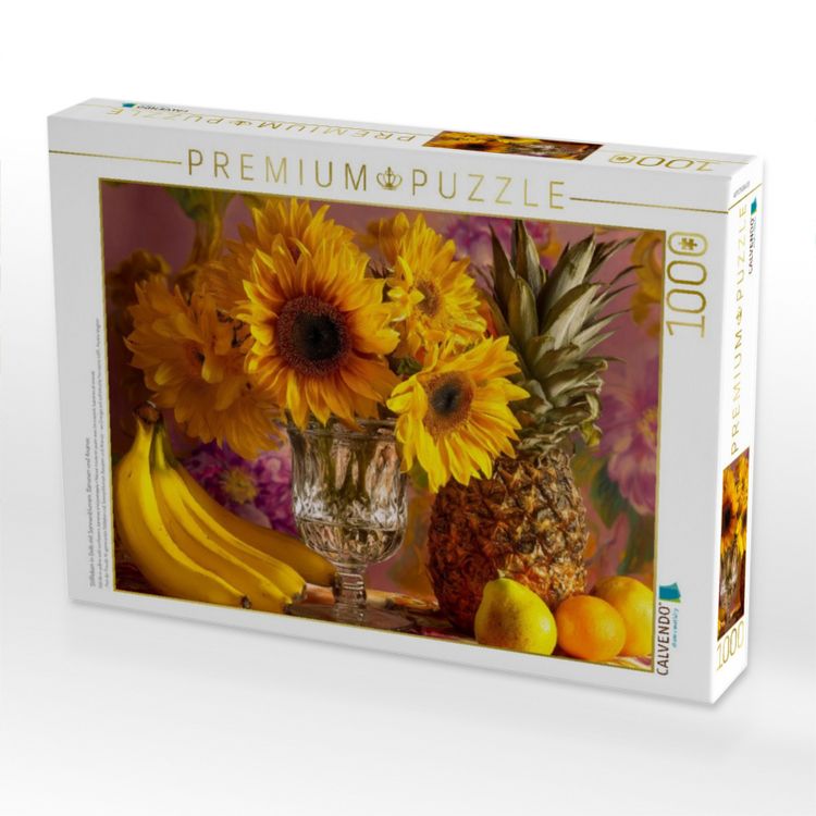 Produktbild: CALVENDO Puzzle Stillleben in Gelb mit Sonnenblumen, Bananen und Ananas | 1000 Teile Lege-Gr&ouml;&szlig;e 64x48cm Foto-Puzzle f&uuml;r gl&uuml;ckliche Stunden