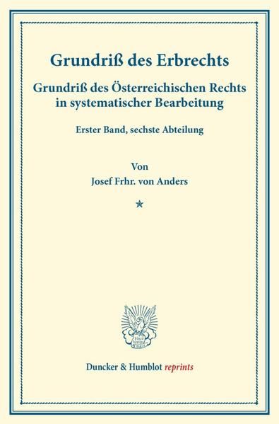 Produktbild: Grundri&szlig; des Erbrechts.