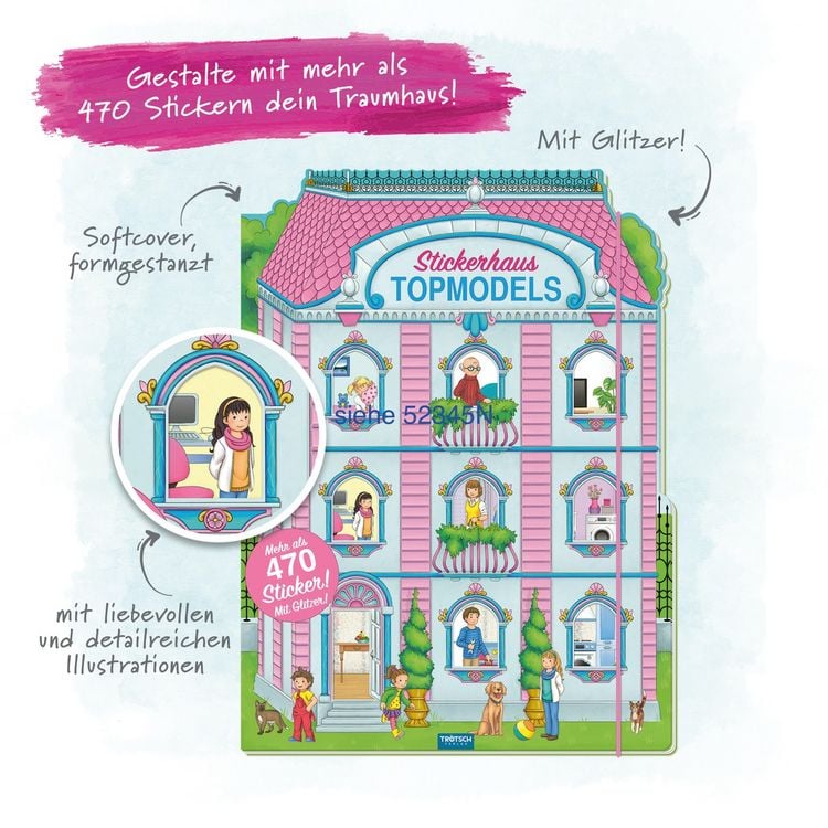 Produktbild: Tr&ouml;tsch Stickerbuch Mein glitzerndes Stickerhaus