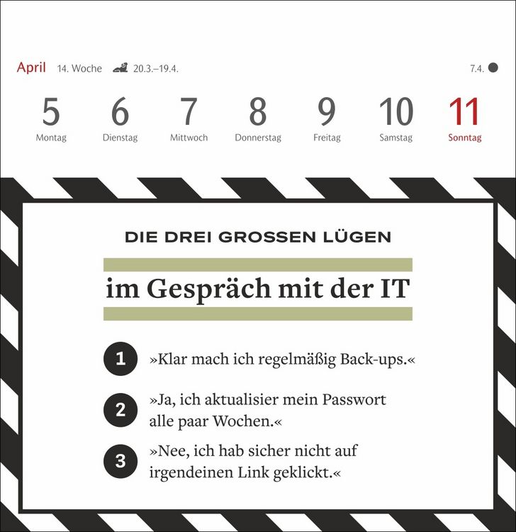 Produktbild: Die drei gro&szlig;en L&uuml;gen Premium-Postkartenkalender 2027 - 53 Postkarten mit am&uuml;santen Alltagsl&uuml;gen