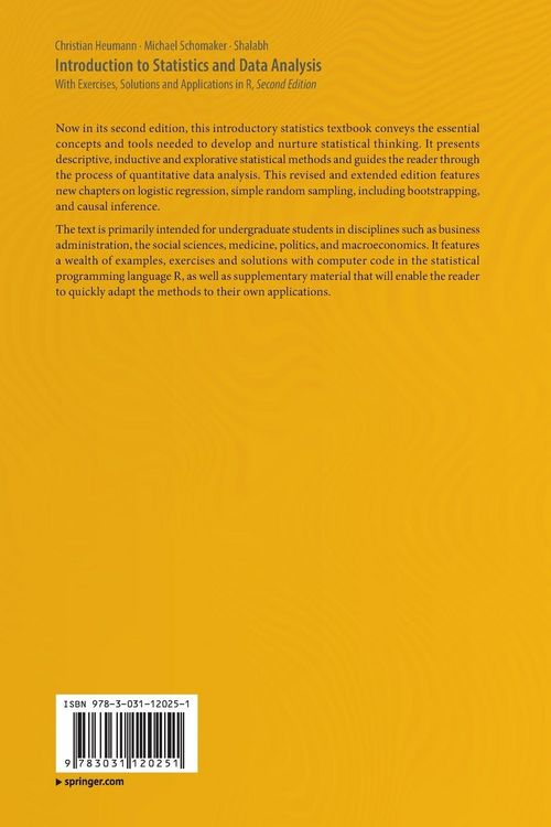 Produktbild: Introduction to Statistics and Data Analysis