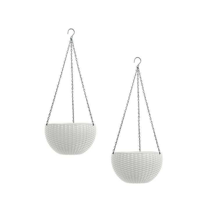 Produktbild: HTI-Living Blumenampel Nessa, Korb, wei&szlig;, 2er Set Blumenampel Nessa, Korb, wei&szlig;, 2er Set