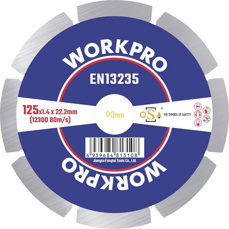 Produktbild: WorkPro GSOSSE-2 Trennscheibe 125 mm 1 St. Keramik, Porzellan, Marmor, Mauerwerk, Glas, Kalkstein, Granit, Naturstein, Sandstein