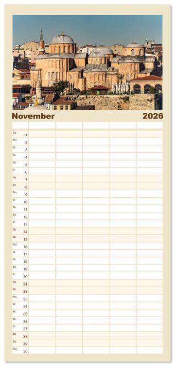 Produktbild: Familienplaner 2026 - Istanbul - Faszination Moschee mit 5 Spalten (Wandkalender, 21 x 45 cm) CALVENDO