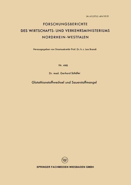 Produktbild: Glutathionstoffwechsel und Sauerstoffmangel