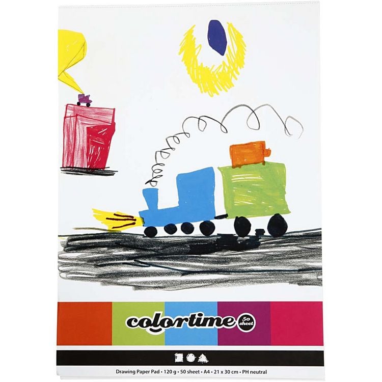 Produktbild: Creativ Company Zeichenblock, A4, Blatt 210x297 mm, 120 g, Wei&szlig;, 50 Blatt/ 1 Stk