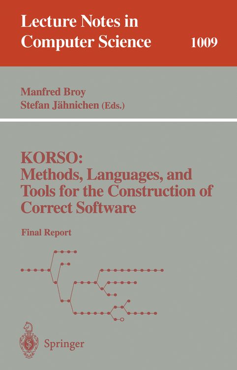 Produktbild: KORSO: Methods, Languages, and Tools for the Construction of Correct Software