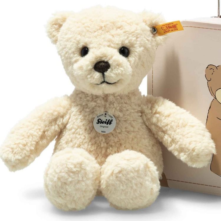 Produktbild: Steiff 114038 - Teddyb&auml;r Mila im Koffer, vanille, 21 cm