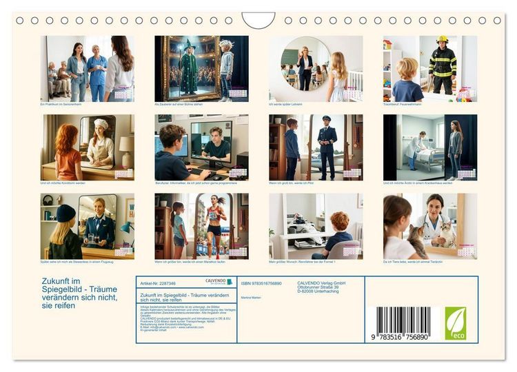 Produktbild: Zukunft im Spiegelbild - Tr&auml;ume ver&auml;ndern sich nicht, sie reifen (Wandkalender 2027 DIN A4 quer), CALVENDO Monatskalender