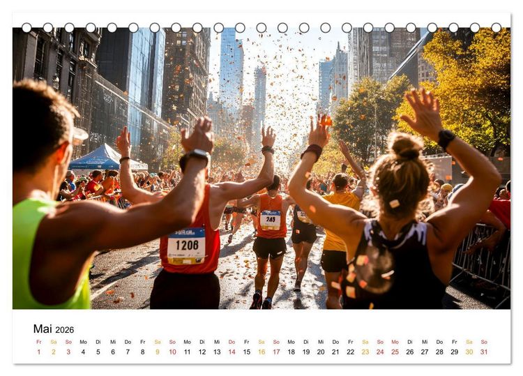 Produktbild: Marathon Power (Tischkalender 2026 DIN A5 quer), CALVENDO Monatskalender