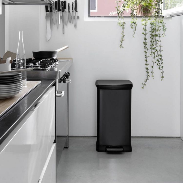 Produktbild: Curver Deco bin metalics 246364 M&uuml;lleimer 50l (B x H x T) 390 x 720 x 290mm Schwarz 1St.