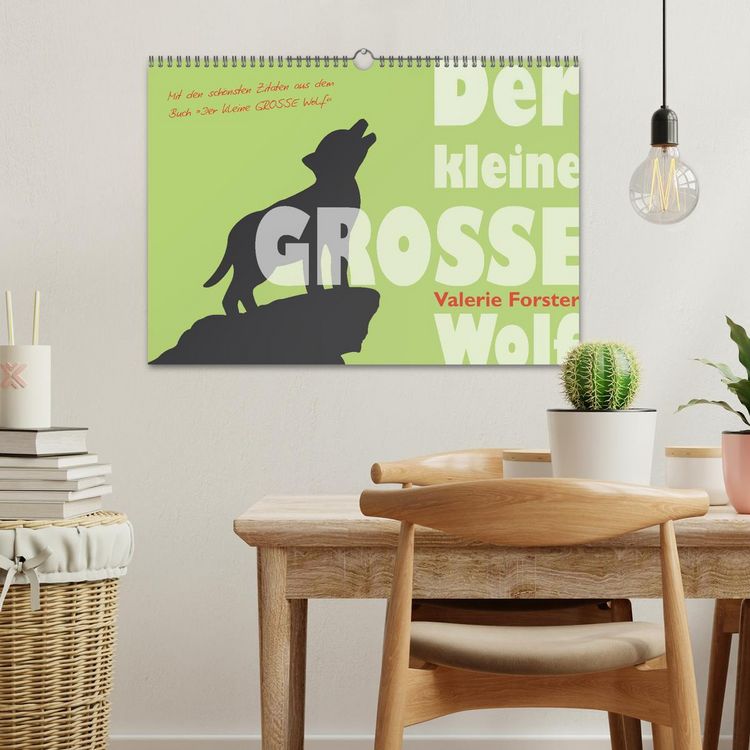 Produktbild: Der kleine GROSSE Wolf - Kalender (Wandkalender 2026 DIN A3 quer), CALVENDO Monatskalender