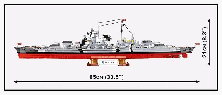 Produktbild: COBI Historical Collection 4860 - Battleship Bismarck, WWII, Bausatz 1:300, 3204 Klemmbausteine