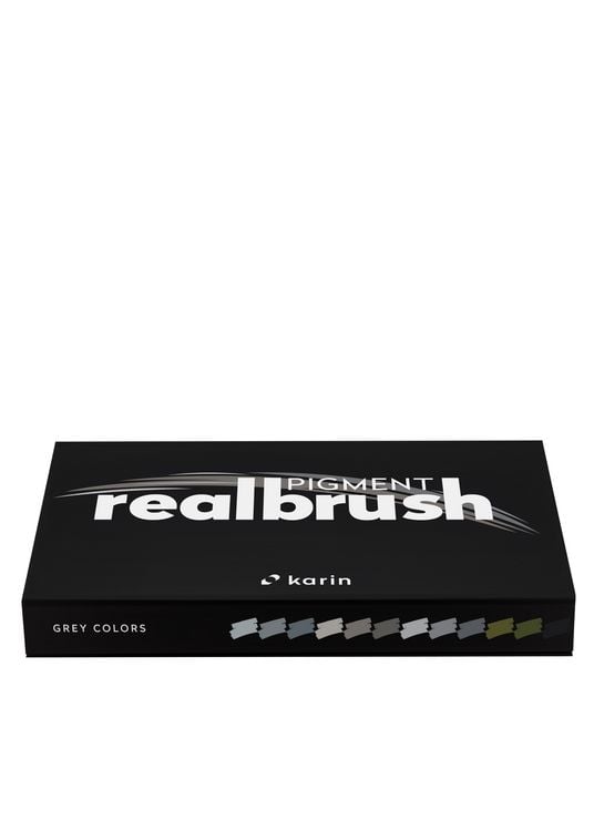 Produktbild: KARIN Marker Realbrush PIGMENT Grey Colors Collection, 12er Pinsel Set