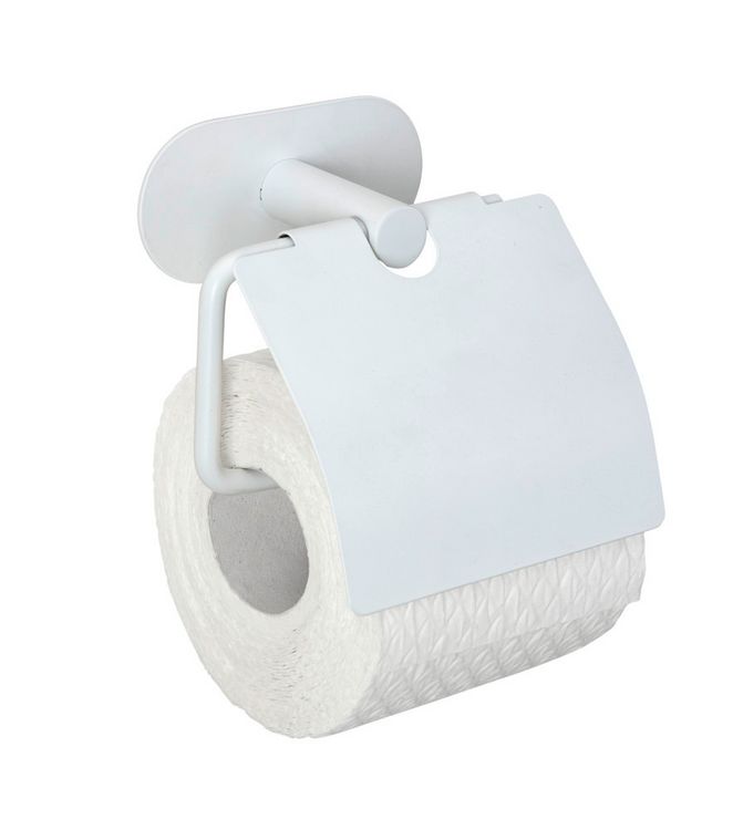 Produktbild: Turbo-Loc&reg; Toilettenpapierhalter mit Deckel Mod. Orea White matt, aus rostfreiem Edelstahl