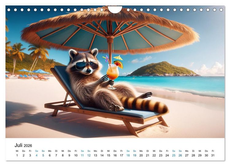 Produktbild: Lustige Waschb&auml;ren (Wandkalender 2026 DIN A4 quer), CALVENDO Monatskalender