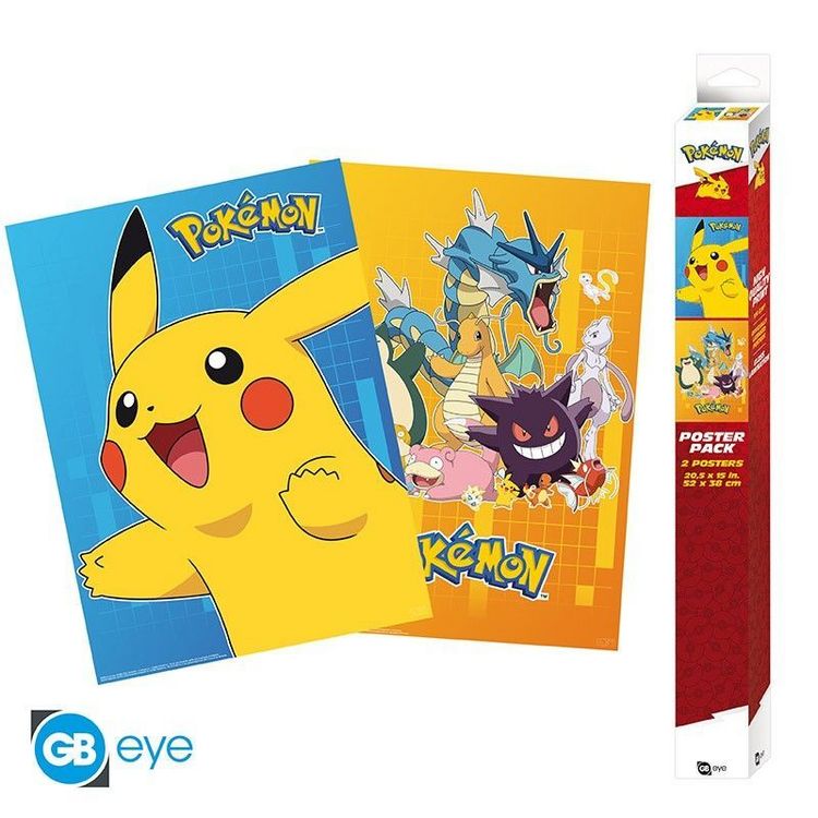 Produktbild: POKEMON Set 2 Chibi Posters - Farbige Charaktere (52x38)