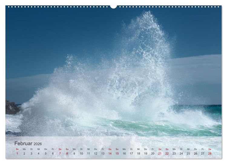 Produktbild: Azurblaue Horizonte - Die Sch&ouml;nheit des Meeres einfangen (hochwertiger Premium Wandkalender 2026 DIN A2 quer), Kunstdruck in Hochglanz