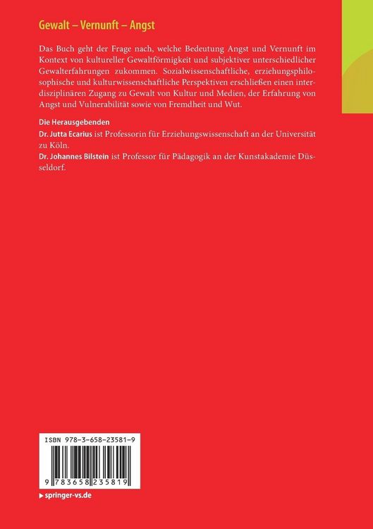 Produktbild: Gewalt &ndash; Vernunft &ndash; Angst