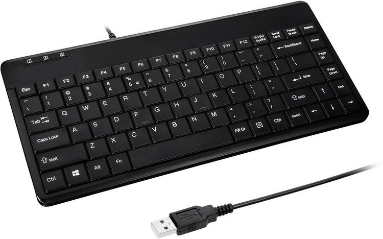Produktbild: Perixx PERIBOARD-409DEU USB Tastatur Deutsch, QWERTZ Schwarz