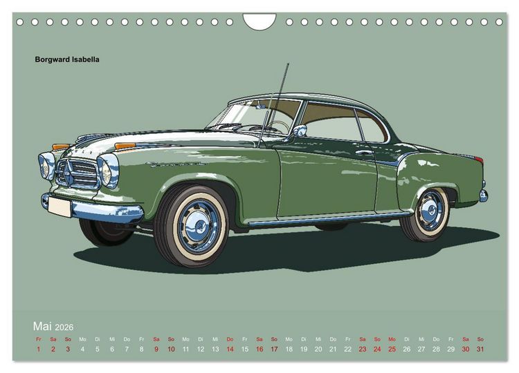 Produktbild: Made in Germany - Illustrationen deutscher Oldtimer (Wandkalender 2026 DIN A4 quer), CALVENDO Monatskalender