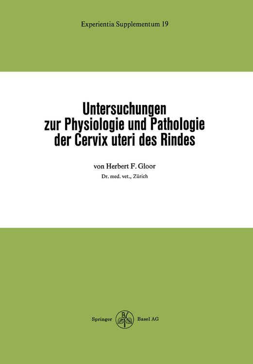 Produktbild: Untersuchungen zur Physiologie und Pathologie der Cervix uteri des Rindes