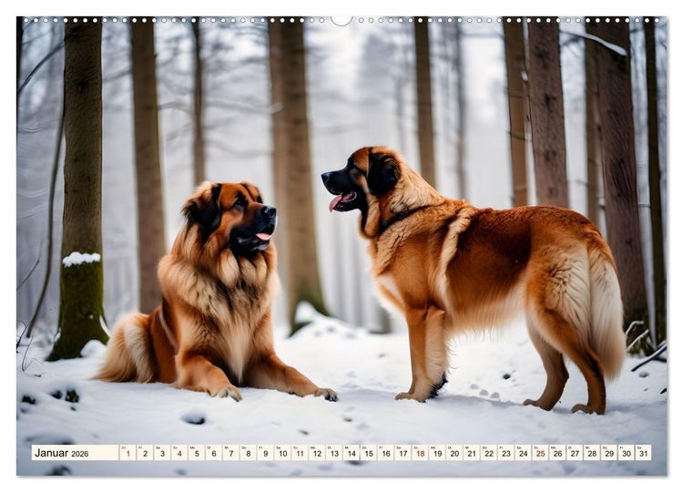 Produktbild: Leonberger - der zahme L&ouml;we (hochwertiger Premium Wandkalender 2026 DIN A2 quer), Kunstdruck in Hochglanz
