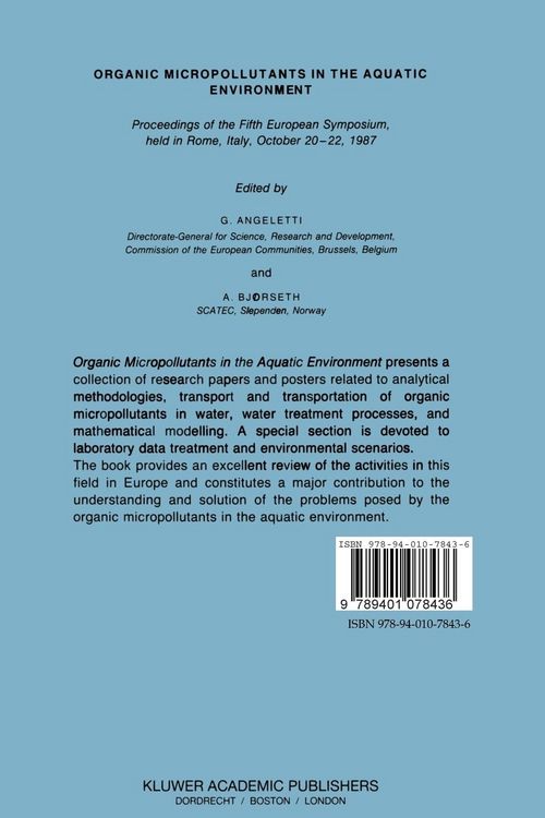 Produktbild: Organic Micropollutants in the Aquatic Environment
