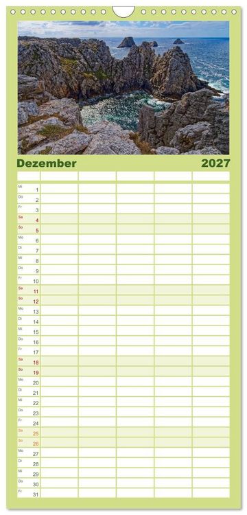 Produktbild: Familienplaner 2027 - Cote Sauvage. Wilde Atlantikk&uuml;ste der Bretagne. mit 5 Spalten (Wandkalender, 21 x 45 cm) CALVENDO