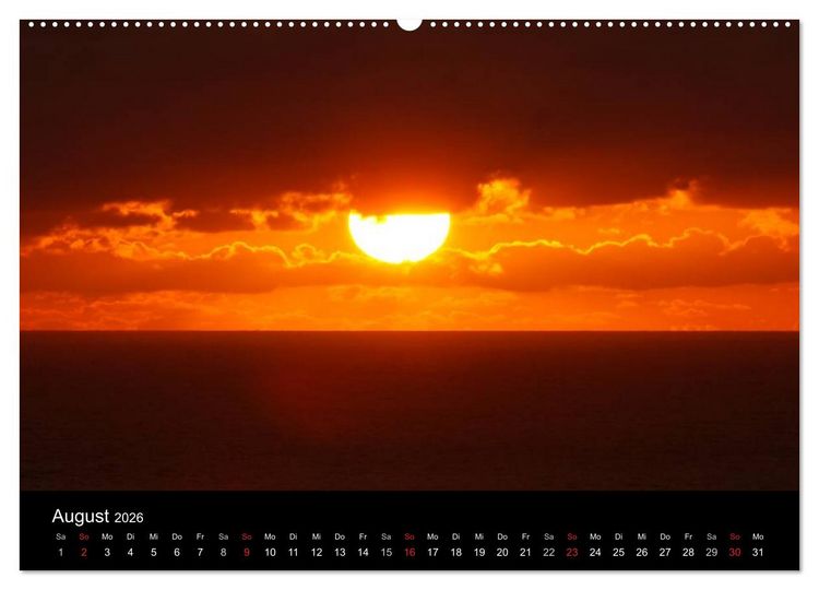 Produktbild: Abend in Helgoland (hochwertiger Premium Wandkalender 2026 DIN A2 quer), Kunstdruck in Hochglanz