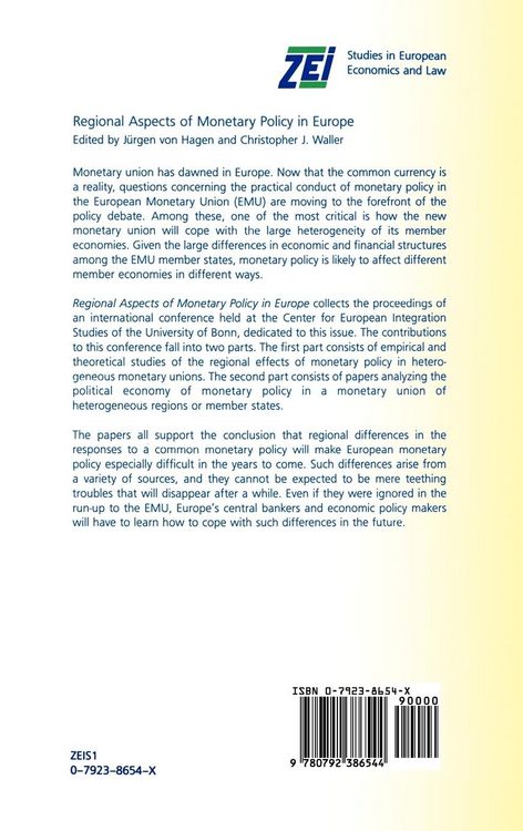 Produktbild: Regional Aspects of Monetary Policy in Europe