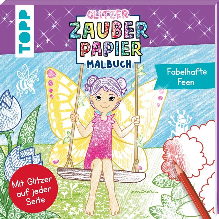 Produktbild: Glitzer Zauberpapier Malbuch Fabelhafte Feen