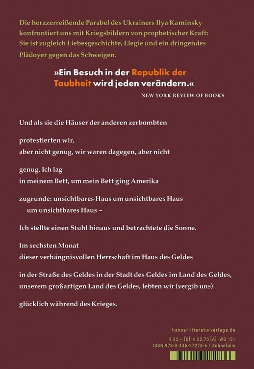 Produktbild: Republik der Taubheit