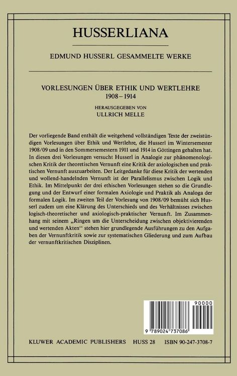 Produktbild: Vorlesungen &uuml;ber Ethik und Wertlehre 1908&ndash;1914