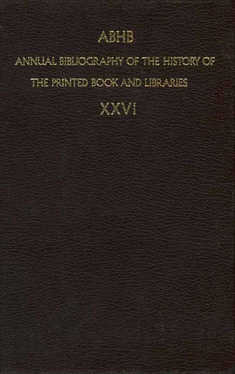 Produktbild: ABHB Annual Bibliography of the History of the Printed Book and Libraries