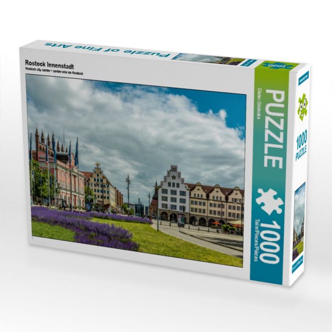 Produktbild: CALVENDO Puzzle Rostock Innenstadt | 1000 Teile Lege-Gr&ouml;&szlig;e 64x48cm Foto-Puzzle f&uuml;r gl&uuml;ckliche Stunden