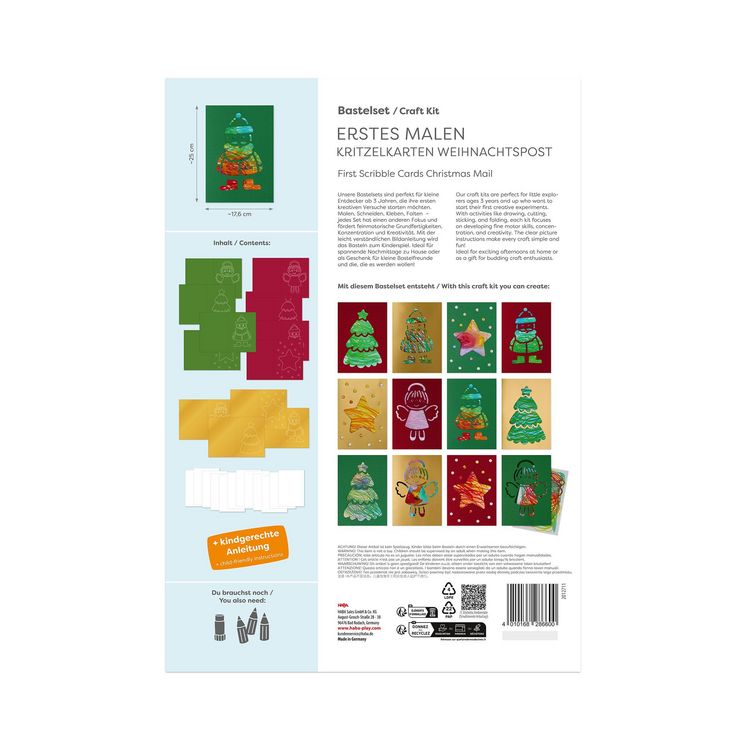 Produktbild: Bastelset - Erstes Malen Kritzelkarten Weihnachtspost
