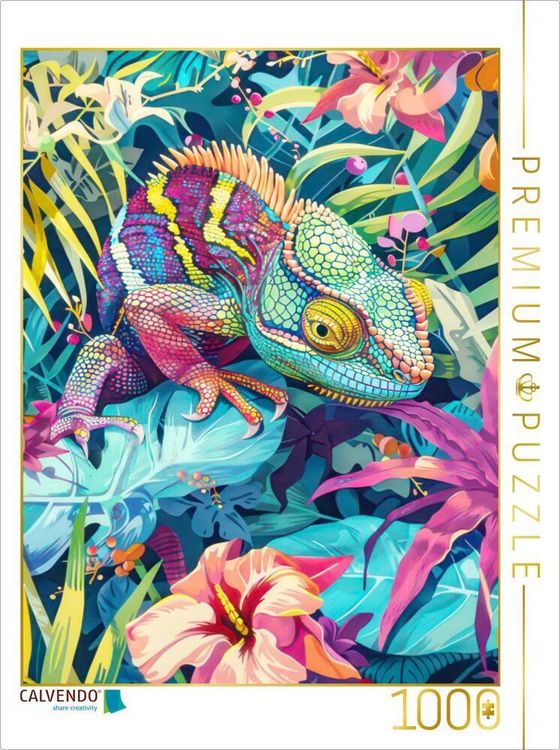Produktbild: CALVENDO Puzzle Dschungeltiere Pop Art | 1000 Teile Lege-Gr&ouml;&szlig;e 64x48cm Foto-Puzzle f&uuml;r gl&uuml;ckliche Stunden