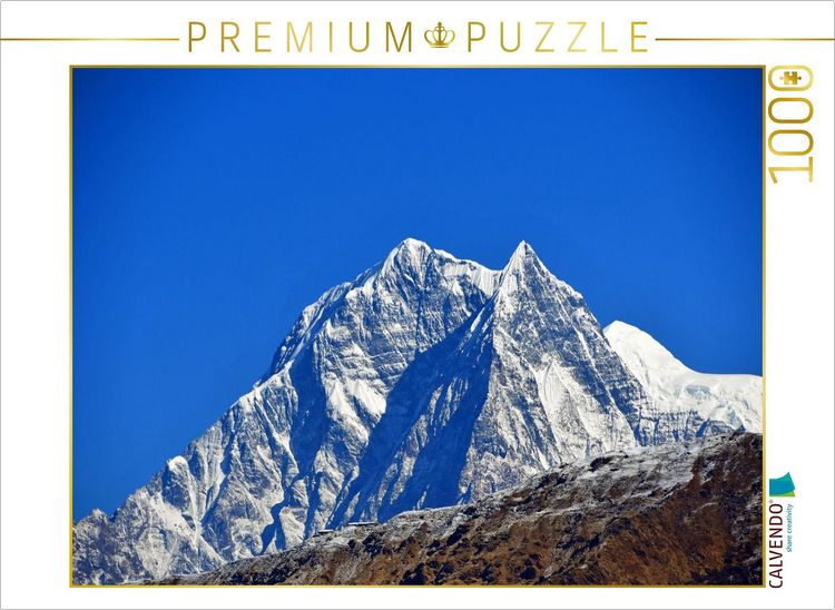 Produktbild: CALVENDO Puzzle Nilgiri Nord (7061 m) und Nilgiri S&uuml;d (6839 m) von links vom Bergdorf Ghorepani (2870 m) | 1000 Teile Lege-Gr&ouml;&szlig;e 64x48cm Foto-Puzzle f