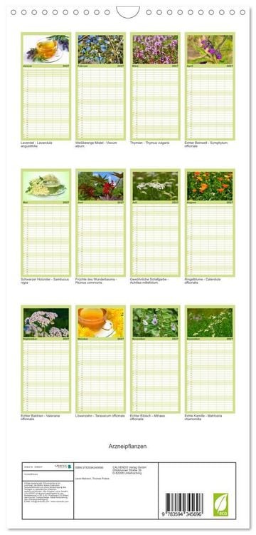 Produktbild: Familienplaner 2027 - Arzneipflanzen mit 5 Spalten (Wandkalender, 21 x 45 cm) CALVENDO