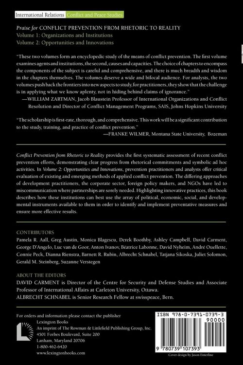 Produktbild: Conflict Prevention from Rhetoric to Reality