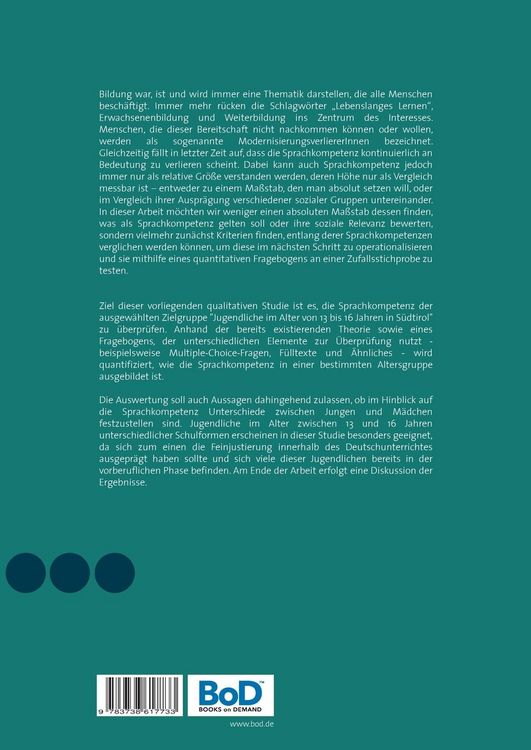 Produktbild: Unterscheidet sich die Sprachkompetenz bei Jugendlichen im Alter von 13 bis 16 Jahren im Hinblick auf das Geschlecht in S&uuml;dtirol?