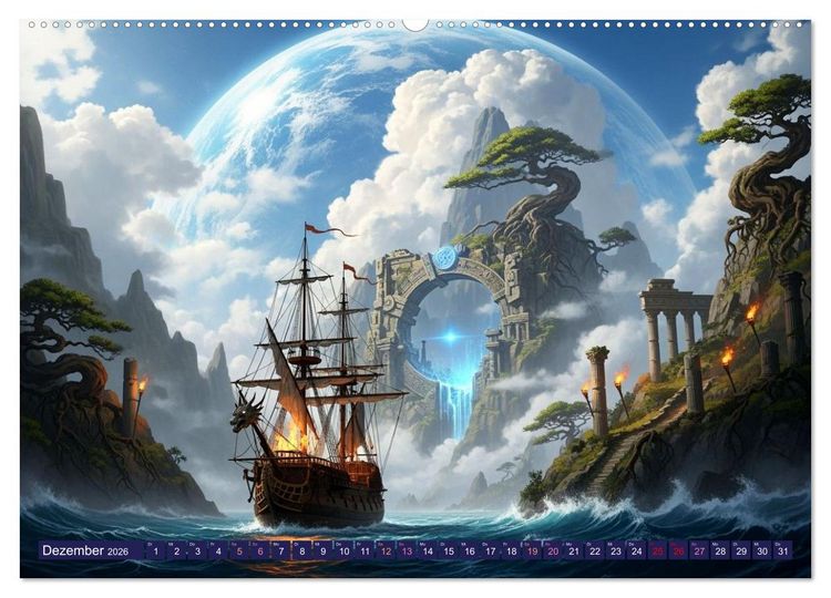 Produktbild: Nyorana &ndash; Die verborgene Insel (hochwertiger Premium Wandkalender 2026 DIN A2 quer), Kunstdruck in Hochglanz