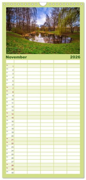 Produktbild: Familienplaner 2026 - Jena in Bildern mit 5 Spalten (Wandkalender, 21 x 45 cm) CALVENDO
